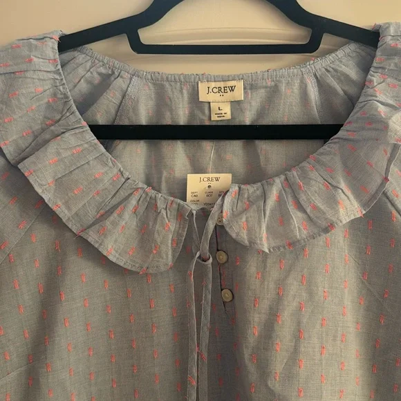 J. Crew Factory Long Sleeve Ruffle Top - Picture 2 of 7